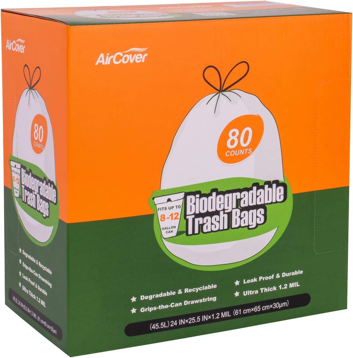 Biodegradable Trash Bags Aircover 8-12