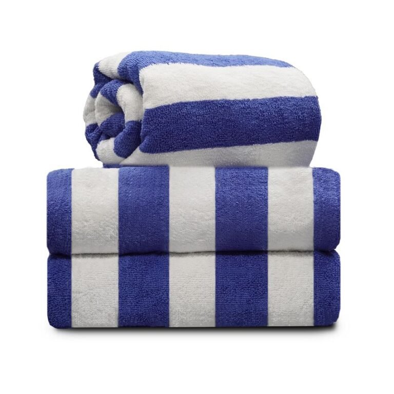 Blue striped pool towels 30x60 wholesale case pack