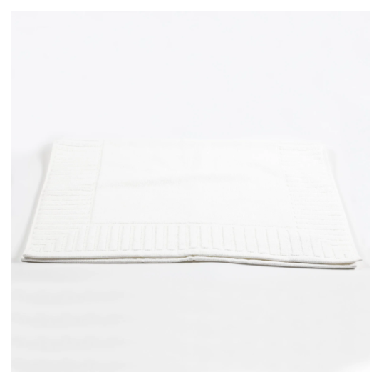 White piano key border hotel bath mat